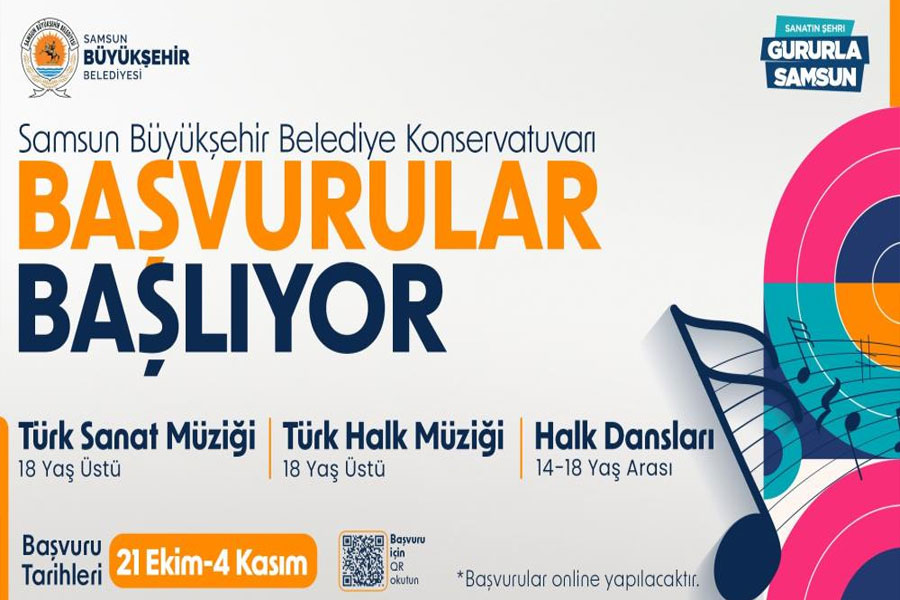 Samsun'da Büyükşehir Belediye Konservatuvarı başvuruları başladı