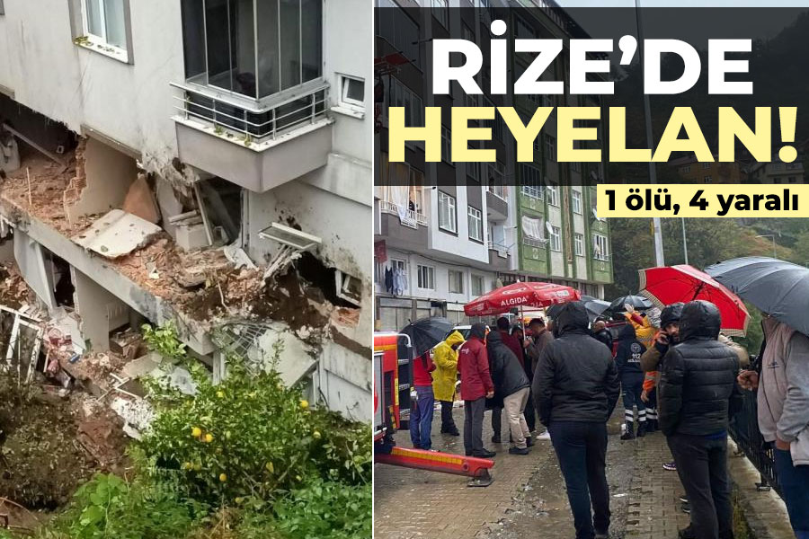 Rize’de heyelan: 1 ölü, 4 yaralı