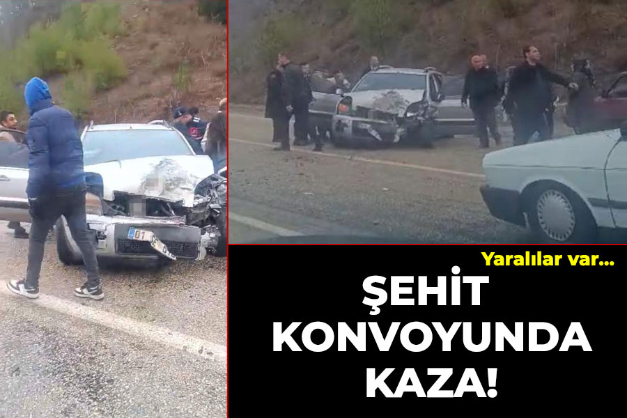 Şehit konvoyunda kaza: 1'i ağır 4 yaralı