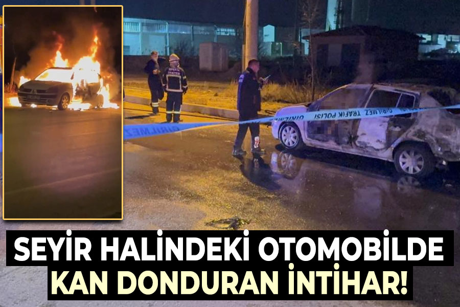 Seyir halindeki otomobilde kan donduran intihar